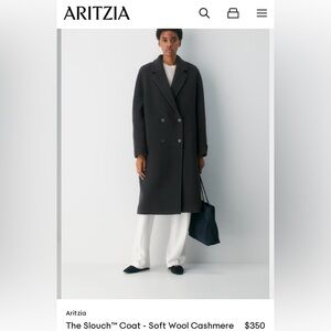 Aritzia Charcoal Cashmere Wool Slouch Coat